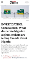 Canada Rush: What desperate Nigerian asylum seekers are telling Canada about Nigeria